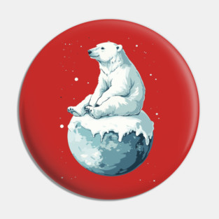 Polar Bear Enjoying the End of the World Pin