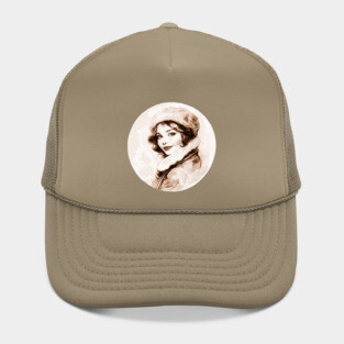 Vintage Watercolor Elegant Lady Hat