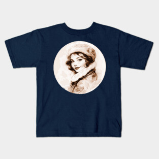 Vintage Watercolor Elegant Lady Kids T-Shirt