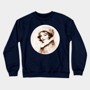 Vintage Watercolor Elegant Lady Crewneck Sweatshirt