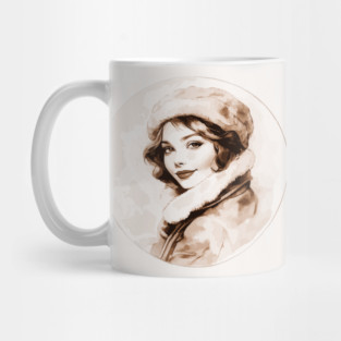 Vintage Watercolor Elegant Lady Mug