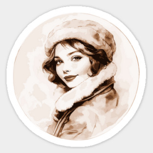 Vintage Watercolor Elegant Lady Magnet