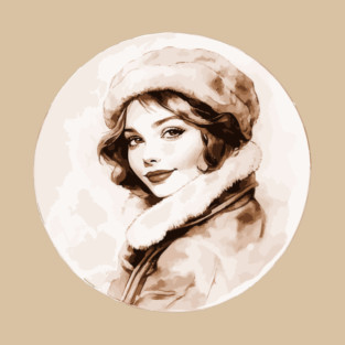 Vintage Watercolor Elegant Lady T-Shirt