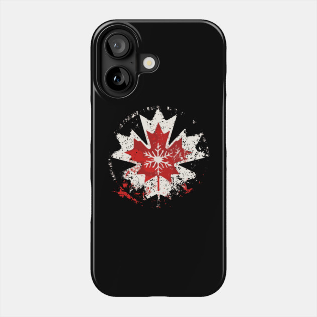 Canadian Winter - Maple Leaf Snowflake Phone Case by TuncGK
