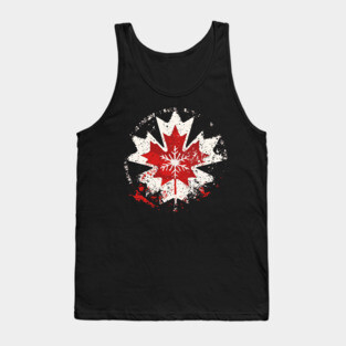 Canadian Winter - Maple Leaf Snowflake Tank Top