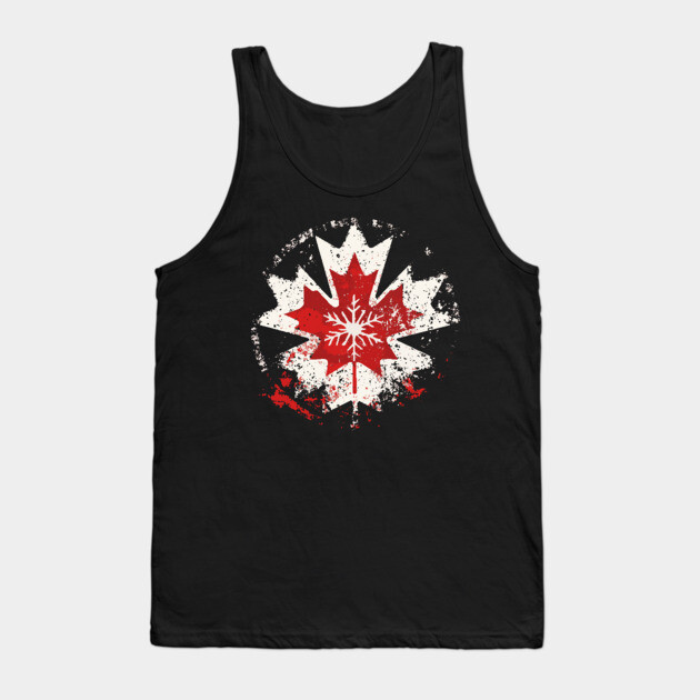 Canadian Winter - Maple Leaf Snowflake Tank Top by TuncGK