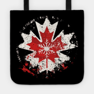 Canadian Winter - Maple Leaf Snowflake Tote