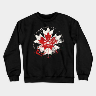Canadian Winter - Maple Leaf Snowflake Crewneck Sweatshirt