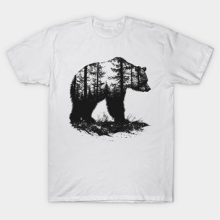 Grizzly Woods - Bear Forest Silhouette T-Shirt