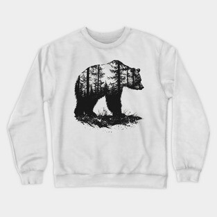 Grizzly Woods - Bear Forest Silhouette Crewneck Sweatshirt