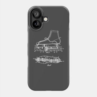 Ice Skate Patent - Technical Blueprint Phone Case