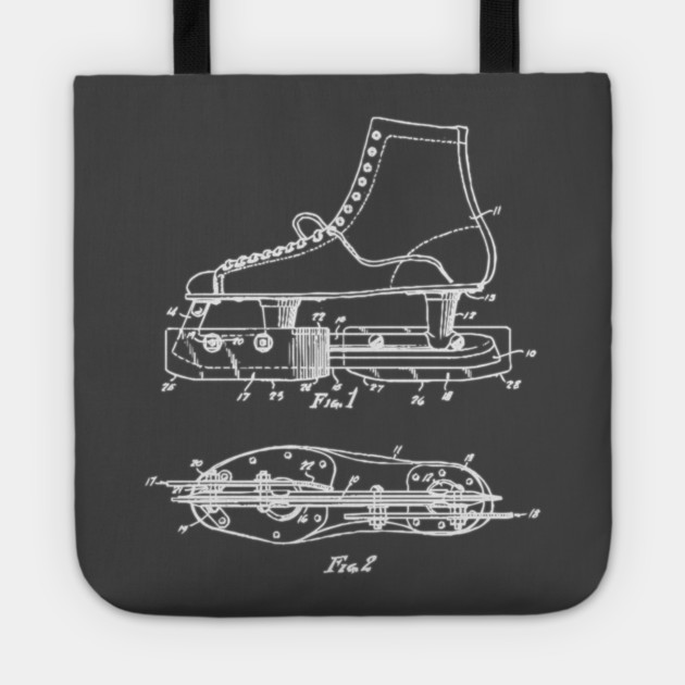 Ice Skate Patent - Technical Blueprint Tote by TuncGK