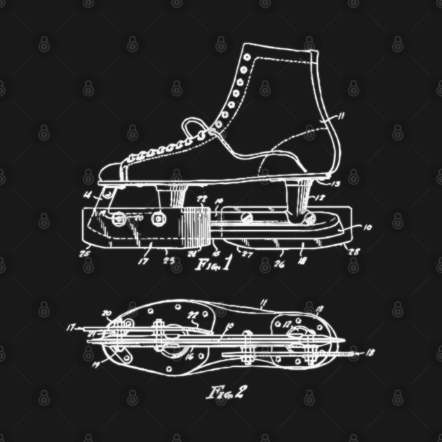 Ice Skate Patent - Technical Blueprint by TuncGK