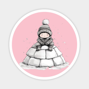 Eskimo Baby Enjoying Her Igloo Magnet