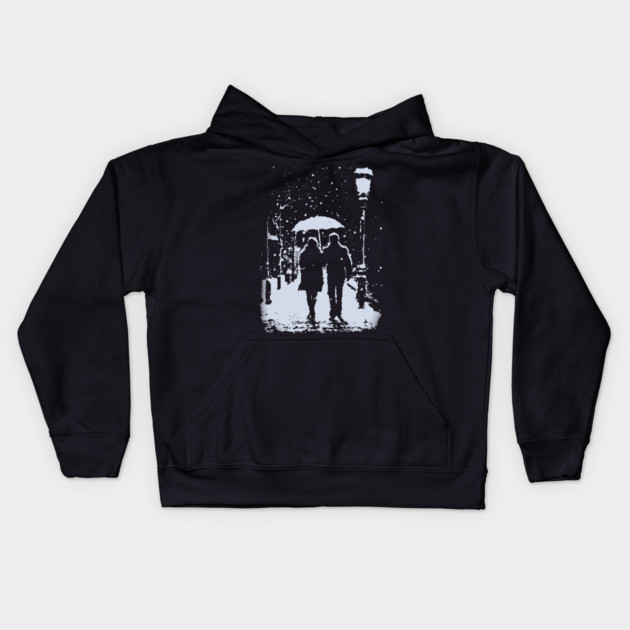 Lovers' Winter - Cityscape Streets Kids Hoodie by TuncGK