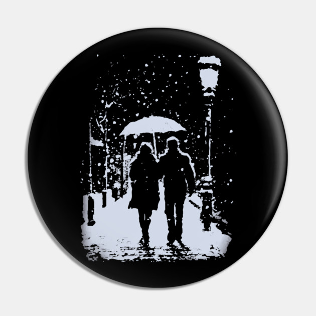 Lovers' Winter - Cityscape Streets Pin by TuncGK