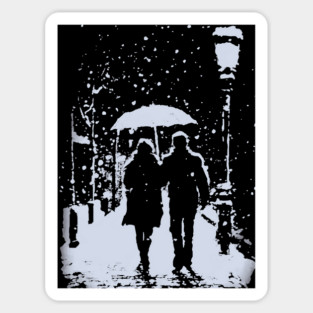 Lovers' Winter - Cityscape Streets Sticker