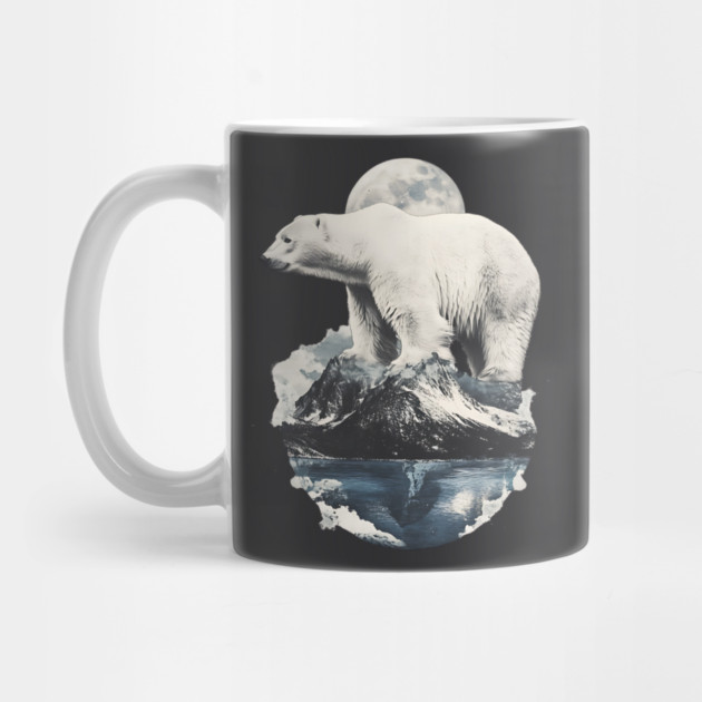 Polar Collage - Bear on Iceberg with Full Moon by TuncGK