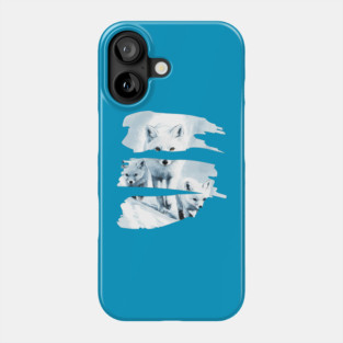 Polar Fox Walking with her Cubs Phone Case