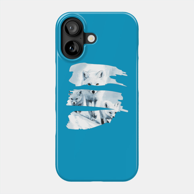 Polar Fox Walking with her Cubs Phone Case by TuncGK
