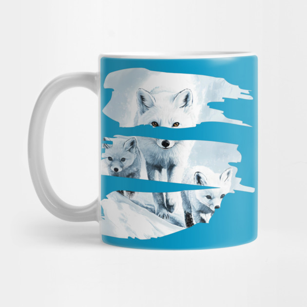 Polar Fox Walking with her Cubs by TuncGK