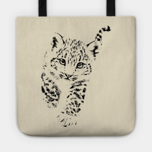 Baby Snow Leopard - Cute Wildlife Tote by TuncGK