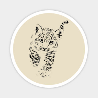 Baby Snow Leopard - Cute Wildlife Magnet