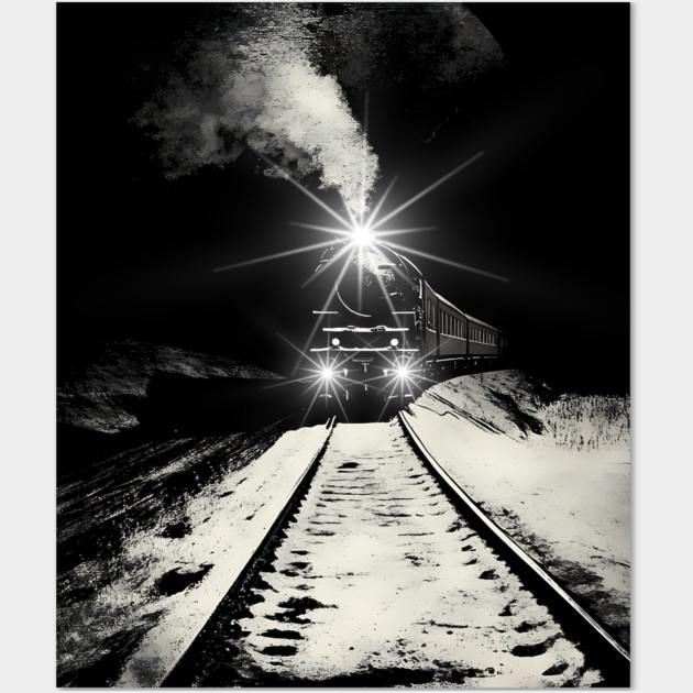 Snow Train - Nostalgia Winter Wall Art by TuncGK