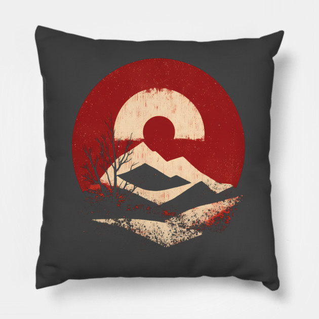 Cold Winter Sun - Retro Rustic Design Pillow by TuncGK