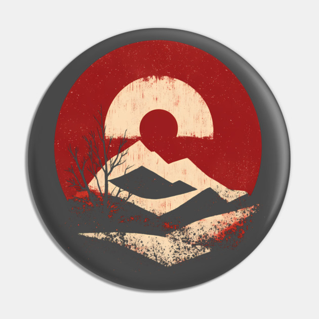 Cold Winter Sun - Retro Rustic Design Pin by TuncGK