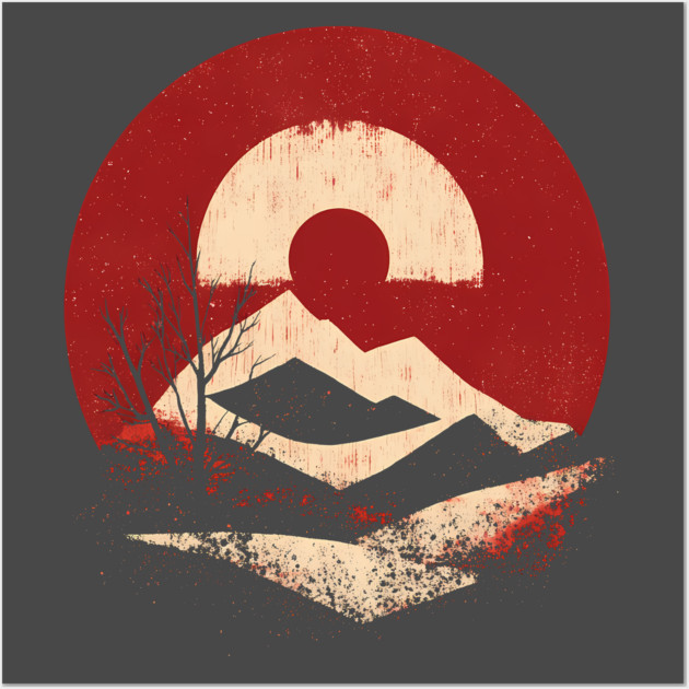 Cold Winter Sun - Retro Rustic Design Wall Art by TuncGK