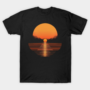 Winter Sunset - Retro Orange T-Shirt