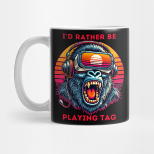 Funny Gorilla VR Playing Tag Boys Adult Gorilla VR Gamer Mug