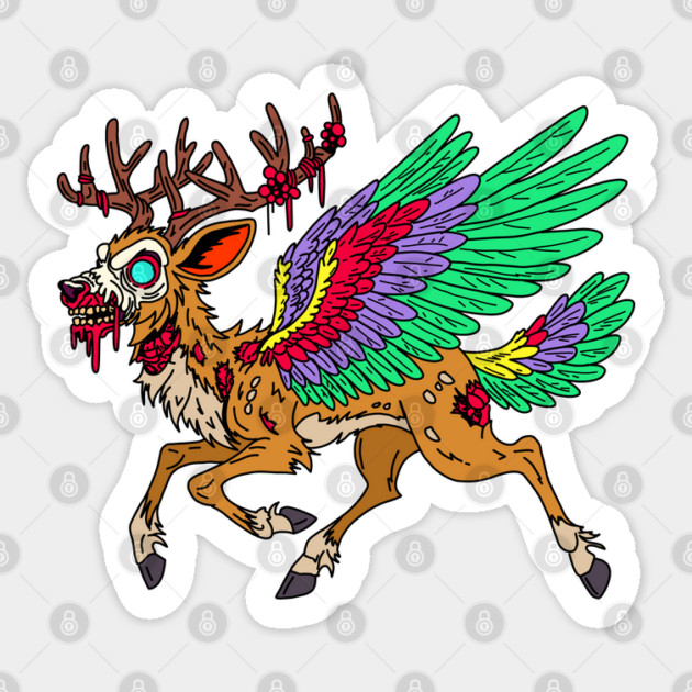 Peryton Zombie Sticker by H. R. Sinclair