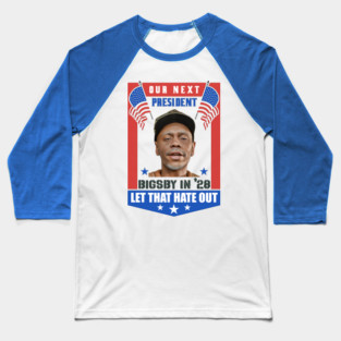 Clayton Bigsby Our Next President 2028 Baseball T-Shirt