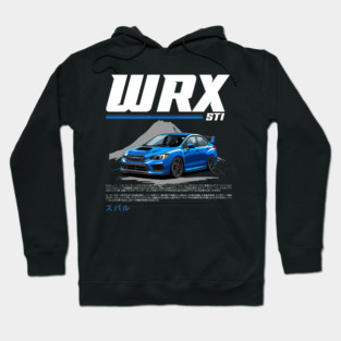 Blue Subaru WRX STI Cartoon Hoodie