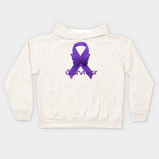 Purple Awareness Ribbon: Survivor Kids Hoodie