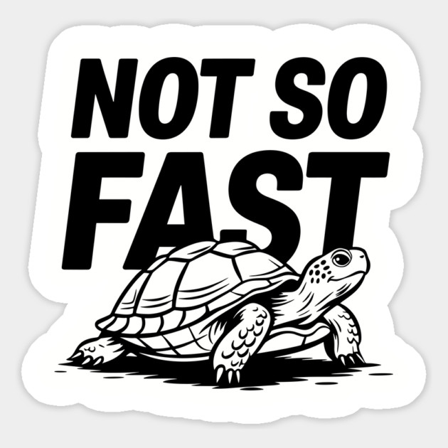 Not So Fast Turtle Humorous Pun Lazy Vibes Sarcasm Magnet by Anticorporati