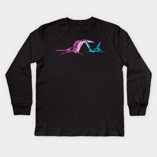 Zombie Pterodactyls Kids Long Sleeve T-Shirt by H. R. Sinclair