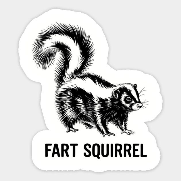 Fart Squirrel Skunk Animal Pun Design Magnet by Anticorporati