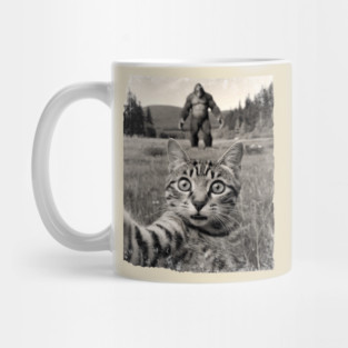 Funny Cat Selfie With Bigfoot Sasquatch Mug