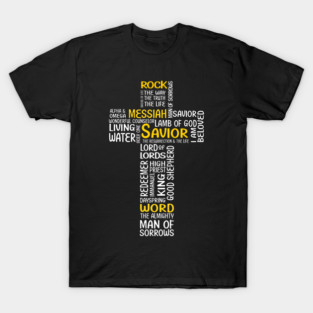 Names and Tiles of Jesus Cross T-Shirt