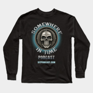 Somewhere in Time Podcast Skull Clock Long Sleeve T-Shirt