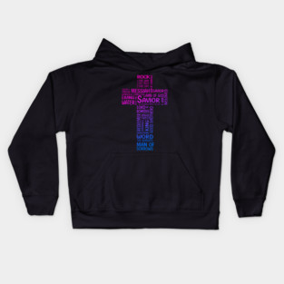 Colorful Cross with Names of Jesus Christ Kids Hoodie