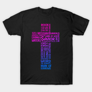 Colorful Cross with Names of Jesus Christ T-Shirt