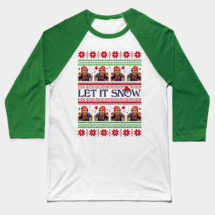 Tyrone Biggums Let It Snow Pixel Baseball T-Shirt