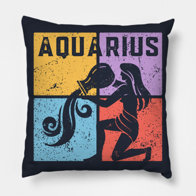 Aquarius Zodiac Art - Water Bearer Design Pillow by TuncGK