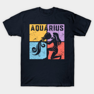 Aquarius Zodiac Art - Water Bearer Design T-Shirt