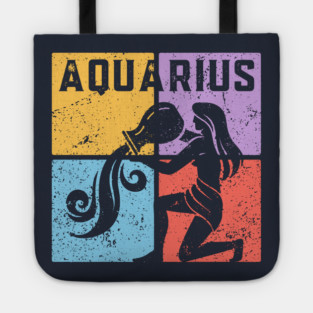 Aquarius Zodiac Art - Water Bearer Design Tote
