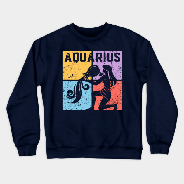 Aquarius Zodiac Art - Water Bearer Design Crewneck Sweatshirt by TuncGK
